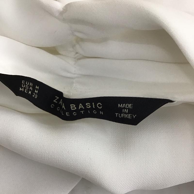 ザラベーシック ZARA BASIC シャツ、ブラウス 長袖 プルオーバー Vネック M 無地 白 / ホワイト / レディース USED 古着 中古 10113462