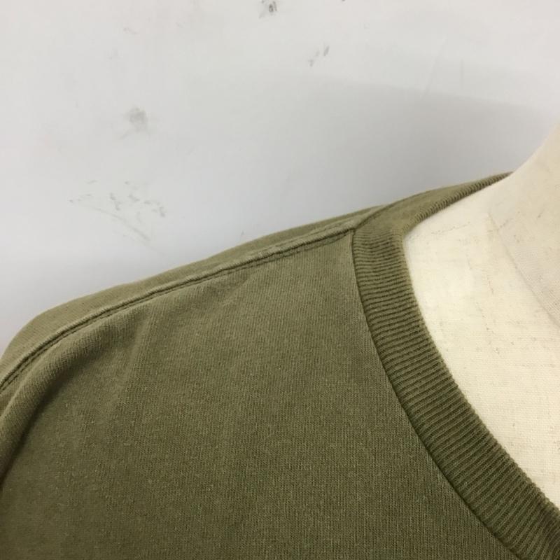 アヴィレックス AVIREX Tシャツ 長袖 長袖カットソー プリントTシャツ クルーネックカットソー XL ロゴ、文字 カーキ / カーキ /  メンズ USED 古着 中古 10112709