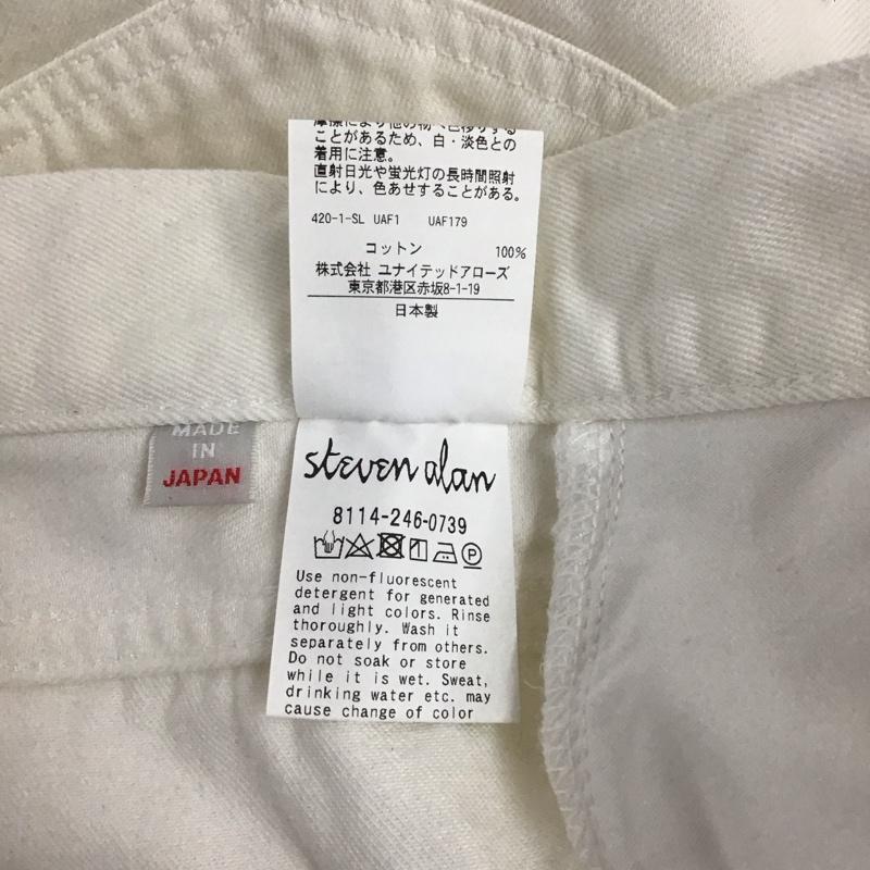 スティーブンアラン Steven Alan パンツ デニム、ジーンズ デニムパンツ ワイドパンツ カジュアルパンツ ストレッチパンツ L 無地 白 / ホワイト /  メンズ USED 古着 中古 10125335
