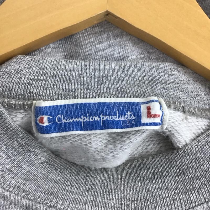 チャンピオン Champion トレーナー 長袖 長袖トレーナー スウェット クルーネック プルオーバー L ロゴ、文字 灰 / グレー / メンズ USED 古着 中古 10137803
