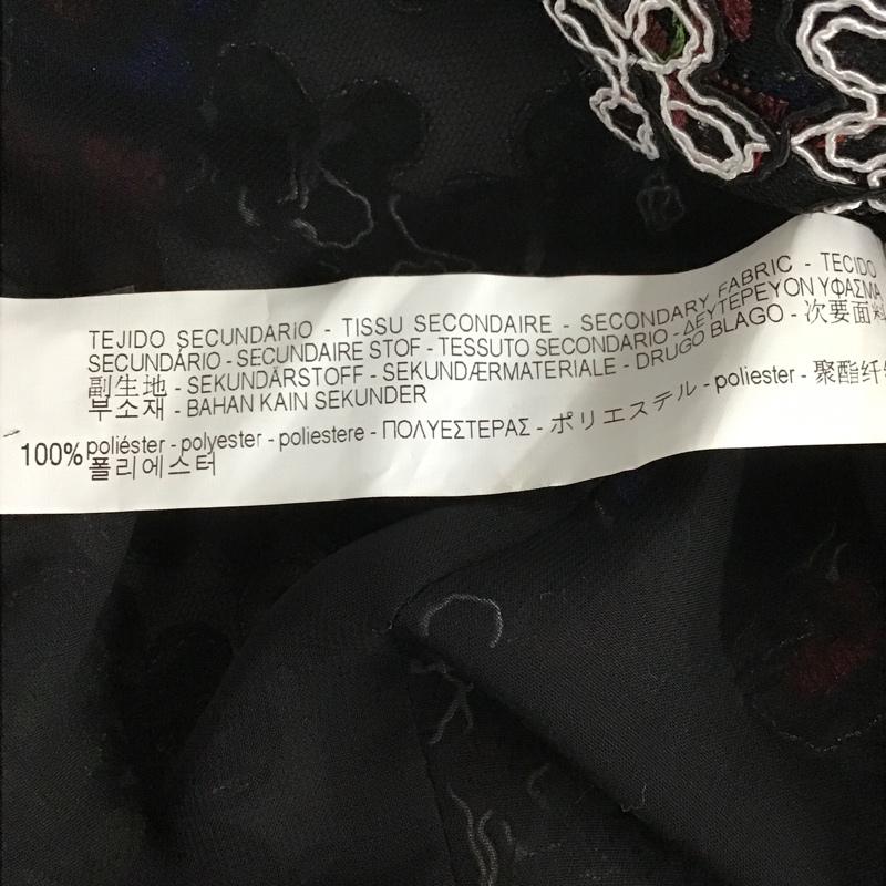 ザラベーシック ZARA BASIC ジャケット、上着 ジャケット、ブレザー 長袖刺繍ジャケット ノーカラージャケット 総柄 前開ジャケット L 総柄 X 花柄 黒 / ブラック / レディース USED 古着 中古 10105913