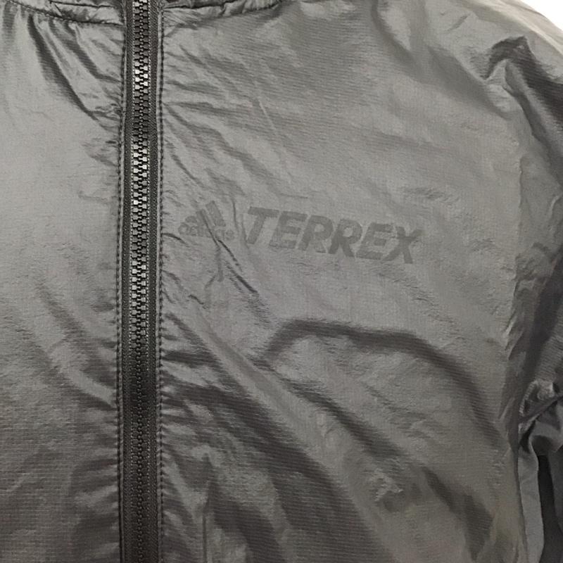 アディダス adidas パーカー 長袖 ジップアップパーカー ナイロンパーカー フード付きパーカー terrex ロゴ、文字 黒 / ブラック /  メンズ USED 古着 中古 10124727