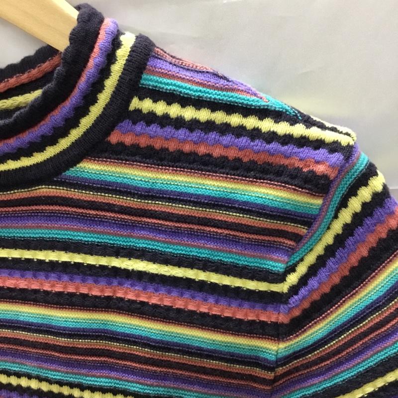 ザラ ZARA ニット、セーター 半袖 S ボーダー柄 マルチカラー / マルチカラー /  レディース USED 古着 中古 10110745