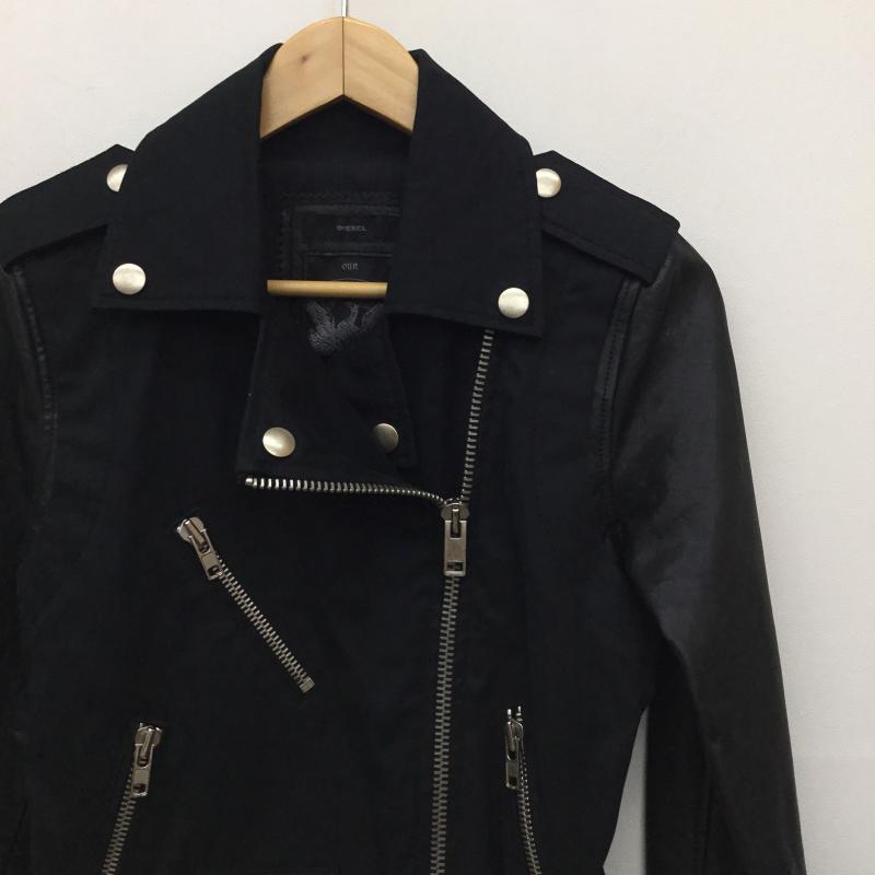 ディーゼル DIESEL ジャケット、上着 レザージャケット 無地 黒 / ブラック / レディース USED 古着 中古 10137699