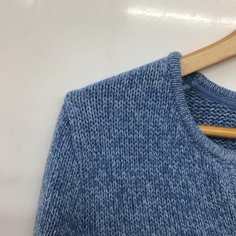 エルエルビーン L.L.Bean ニット、セーター 長袖 276141 キーネック M 無地 青 / ブルー / レディース USED 古着 中古 10138946