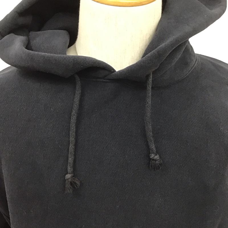 チャンピオン Champion パーカー 長袖 フーディ L 無地 黒 / ブラック / メンズ USED 古着 中古 10106382