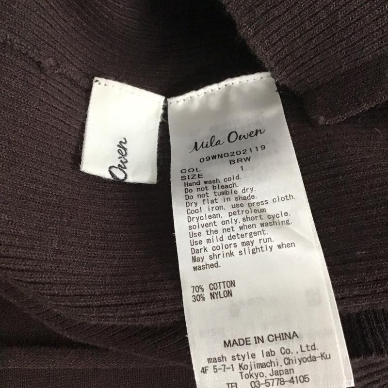 ミラオーウェン Mila Owen セットアップ セットアップ 09WN0202119 ボトルネックリブニットセットアップ ノースリーブ スカート 1 無地 茶 / ブラウン / レディース USED 古着 中古 10144439