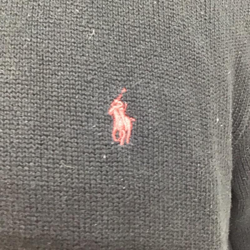 ポロバイラルフローレン Polo by RALPH LAUREN ニット、セーター 長袖 ハーフジップ M ワンポイント 黒 / ブラック / メンズ USED 古着 中古 10114603