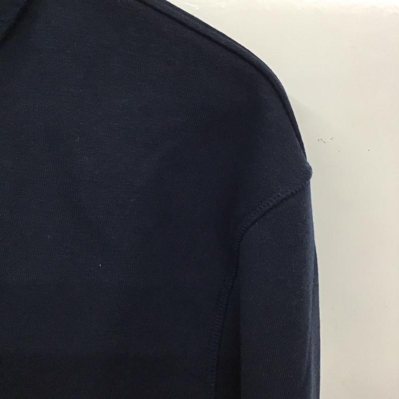 ザラ ZARA ポロシャツ 長袖 長袖ポロシャツ スウェット 長袖カットソー M 無地 紺 / ネイビー / メンズ USED 古着 中古 10136718