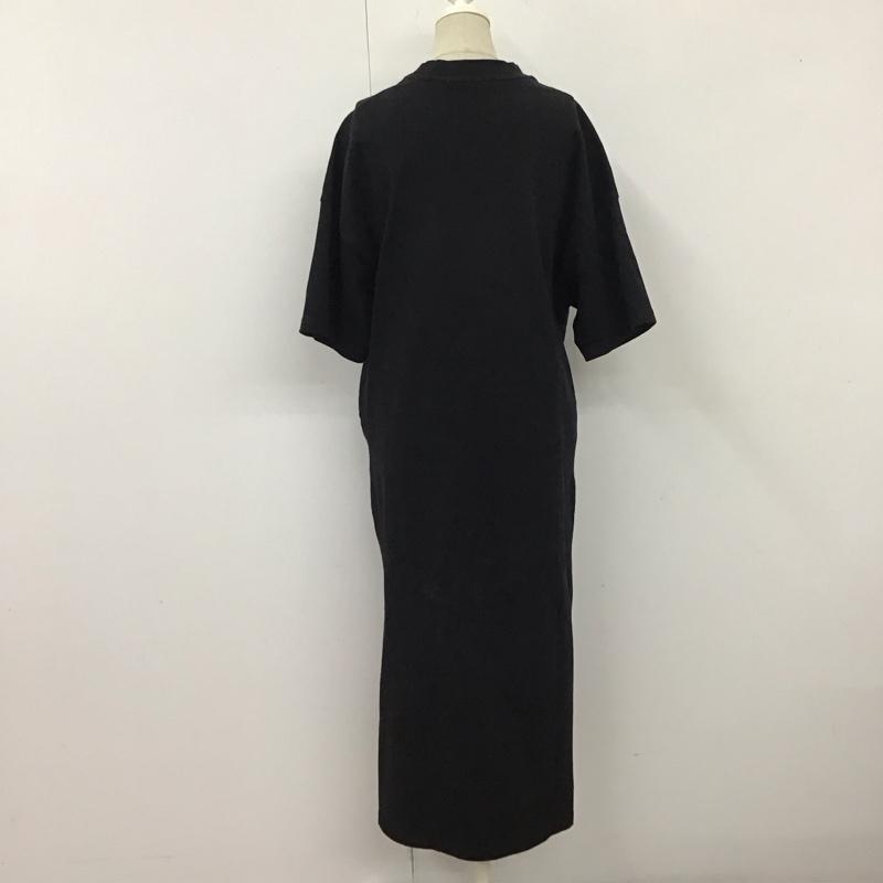 マウジー MOUSSY ワンピース ロングスカート 010BAW80-5890 サイドスリット カットソー 半袖 FREE 無地 黒 / ブラック / レディース USED 古着 中古 10116205