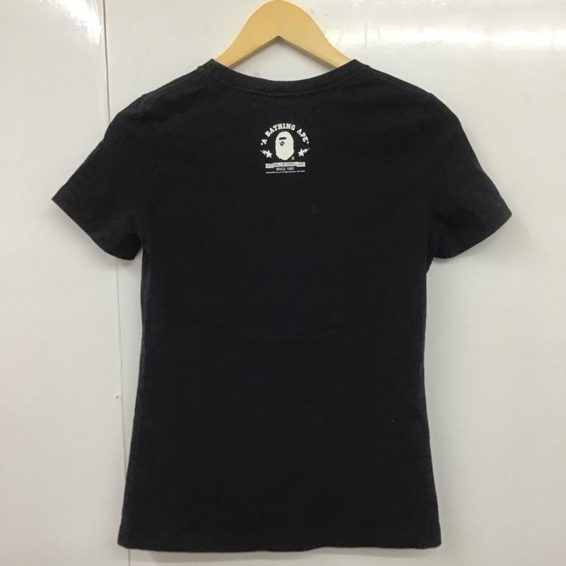 ベイプ BAPE Tシャツ 半袖 半袖カットソー プリントTシャツ クルーネックカットソー XS プリント 黒 / ブラック / レディース USED 古着 中古 10109164