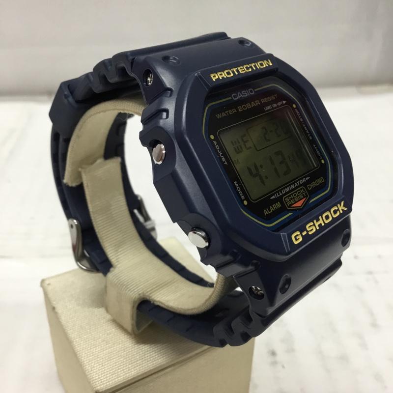 ジーショック G-SHOCK 腕時計 デジタル DW-5600RB 箱有 ロゴ、文字 紺 / ネイビー / メンズ USED 古着 中古 10106416