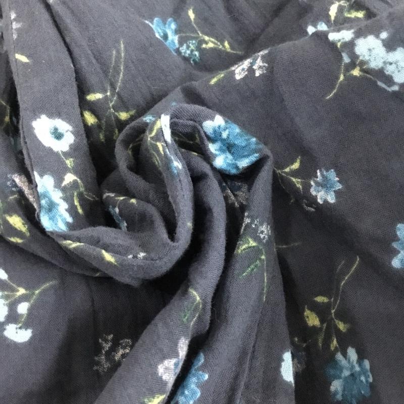 サマンサモスモス Samansa Mos2 ワンピース ロングスカート TKH-1103321 ロングシャツワンピース 半袖ワンピース 前開き花柄 FREE 総柄 X 花柄 紺 / ネイビー / レディース USED 古着 中古 10110025