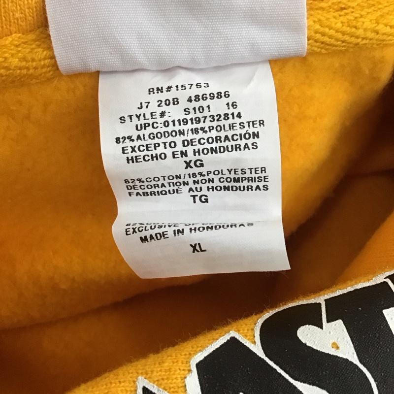 マスターピースサウンド MASTERPIECESOUND パーカー 長袖 Champion XL プリント 黄 / イエロー / メンズ USED 古着 中古 10106413