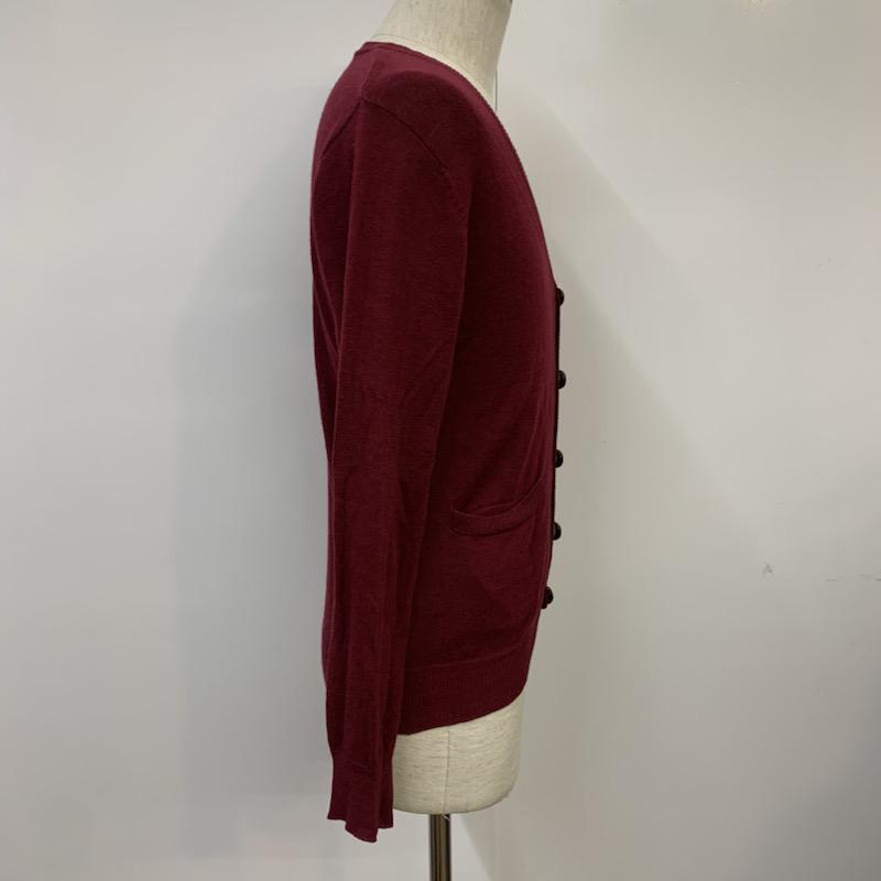フーズフーギャラリー WHO S WHO gallery カーディガン 長袖 M 無地 えんじ / ワインレッド / メンズ USED 古着 中古 10041730