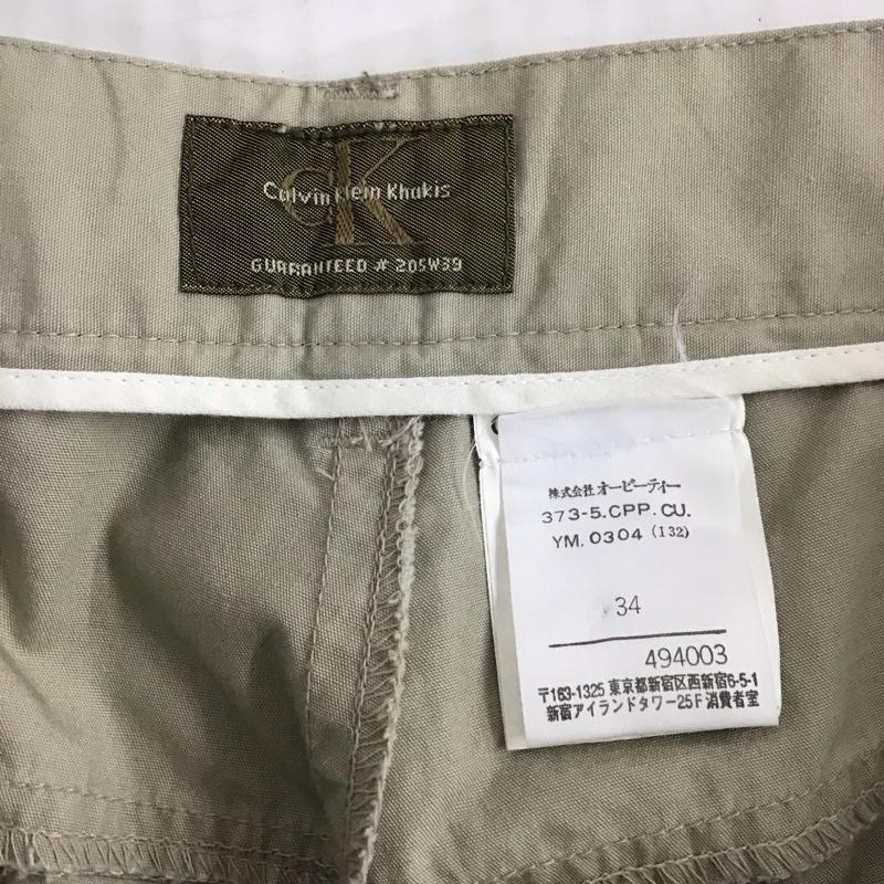 カルバン・クライン Calvin Klein パンツ ワークパンツ、ペインターパンツ ワイドパンツ カジュアルパンツ ワークパンツ チノパン 34 無地 ベージュ / ベージュ /  メンズ USED 古着 中古 10122795