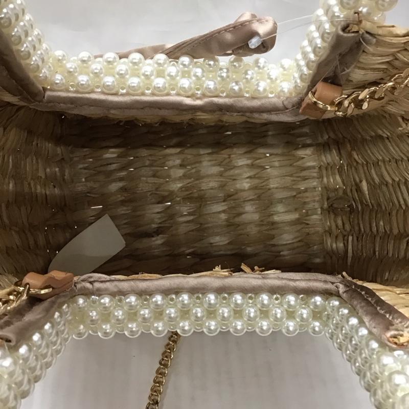 ザラ ZARA ハンドバッグ ハンドバッグ 6632 510 111 かごバッグ パール ショルダー 2WAY 無地 ベージュ / ベージュ / レディース USED 古着 中古 10116445