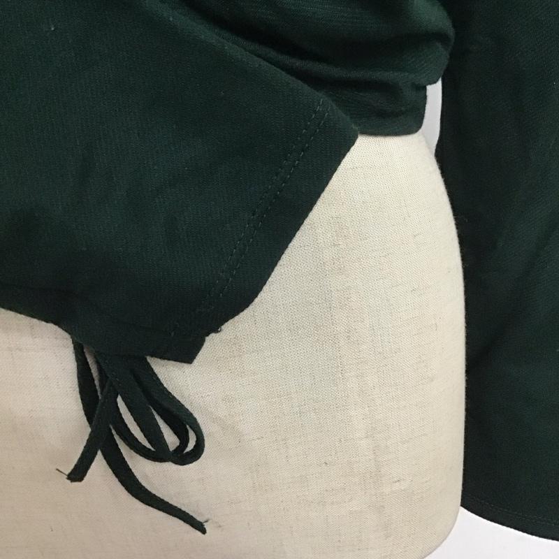 ザラ ZARA カットソー 長袖 長袖カットソー ショート丈 ノーカラーシャツ S 無地 緑 / グリーン /  レディース USED 古着 中古 10109216