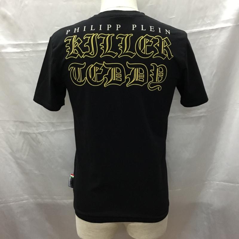 フィリッププレイン PHILIPP PLEIN Tシャツ 半袖 半袖カットソー プリントTシャツ クルーネックカットソー L プリント 黒 / ブラック /  メンズ USED 古着 中古 10109297