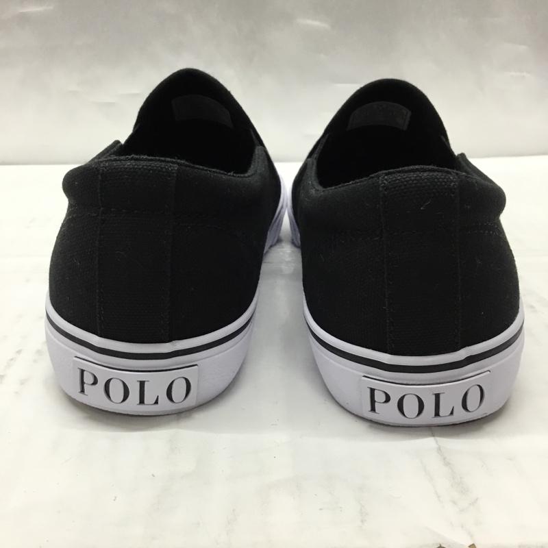 ポロラルフローレン POLO RALPH LAUREN スリッポン スリッポン RFS10008 スニーカー サイドゴア 23.5cm 箱有 23.5cm ワンポイント 黒 / ブラック / X 白 / ホワイト / レディース USED 古着 中古 10106639