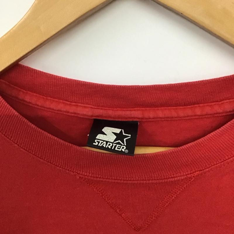 スターター STARTER Tシャツ 半袖 半袖カットソー プリントTシャツ クルーネックカットソー L ロゴ、文字 赤 / レッド / メンズ USED 古着 中古 10136655