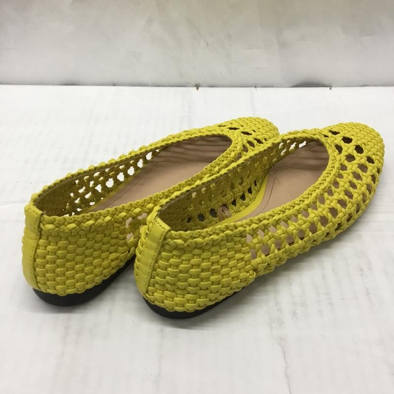 ザラ ZARA パンプス パンプス 3529 001 090 メッシュ 編み込み バレエシューズ 37 無地 黄 / イエロー / レディース USED 古着 中古 10111959