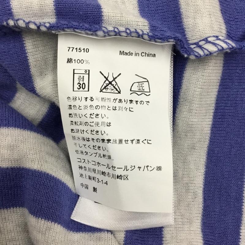 カルバン・クライン Calvin Klein カットソー 半袖 半袖カットソー プリントTシャツ Vネックカットソー ボーダー S ボーダー柄 灰 / グレー / X 水色 / ライトブルー / レディース USED 古着 中古 10118069