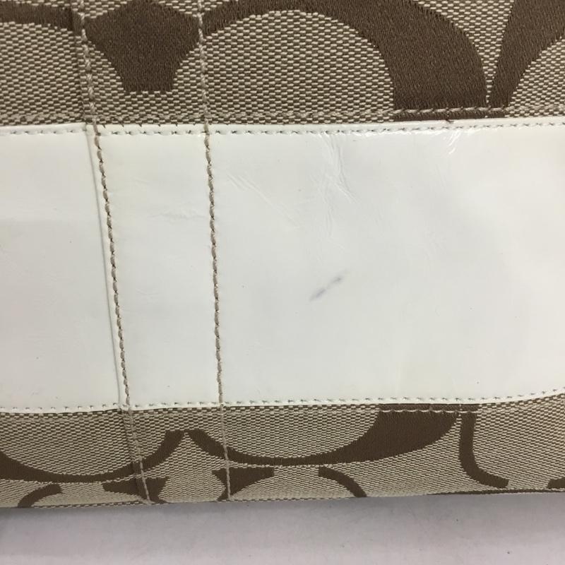 コーチ COACH トートバッグ トートバッグ 12429 シグネチャー ロゴ、文字 ベージュ / ベージュ / X 白 / ホワイト / レディース USED 古着 中古 10134316