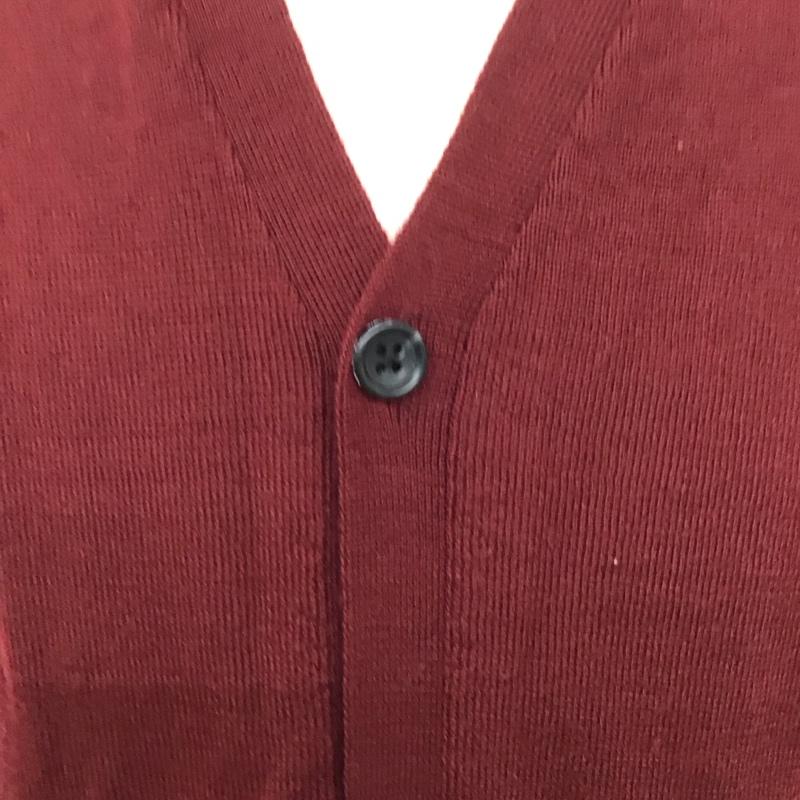 ビームス BEAMS カーディガン 長袖 11-15-0542-048 Vネック XL 無地 えんじ / ワインレッド / メンズ USED 古着 中古 10118113