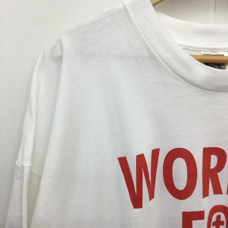 ユーズドクロージング used clothes Tシャツ 半袖 FRUIT OF THE LOOM Tシャツ 白 RN13765 CA18345 4L ロゴ、文字 白 / ホワイト / メンズ USED 古着 中古 10130953
