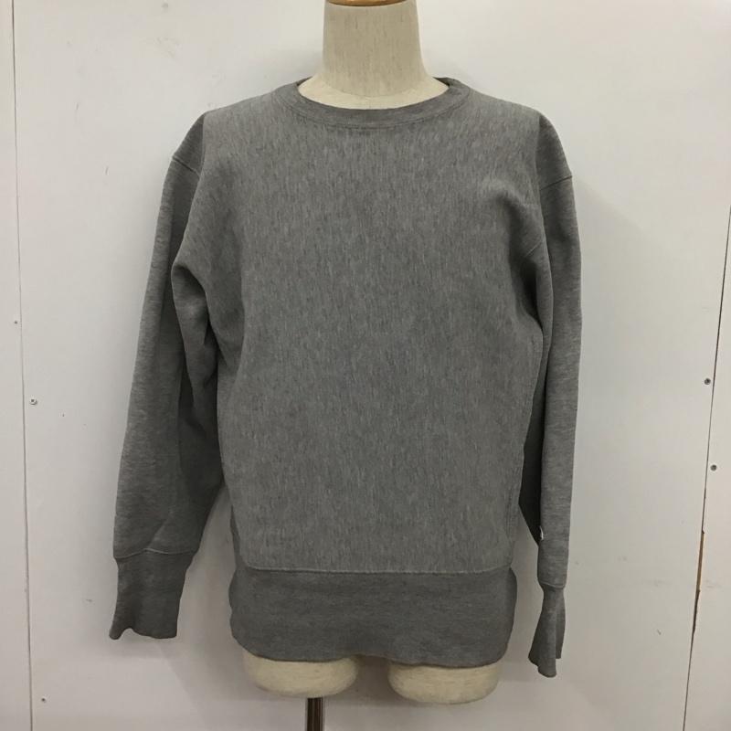 チャンピオン Champion トレーナー 長袖 長袖トレーナー スウェット クルーネック リブスウェットカットソー L 無地 灰 / グレー / メンズ USED 古着 中古 10106827