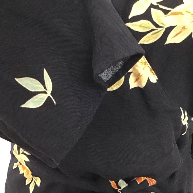 ザラベーシック ZARA BASIC カーディガン 長袖 長袖カーディガン 前開き ノーカラー S プリント 黒 / ブラック / レディース USED 古着 中古 10132955