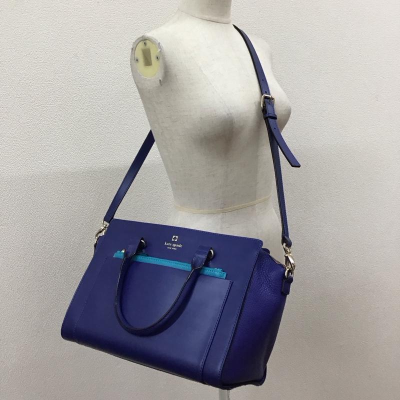 ケイトスペード Kate Spade トートバッグ トートバッグ レザー 牛革 ショルダー 2WAY ロゴ、文字 紫 / パープル / X 青 / ブルー / レディース USED 古着 中古 10118204