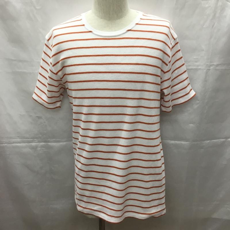アズールバイマウジー AZUL BY MOUSSY Tシャツ 半袖 半袖カットソー プリントTシャツ クルーネックカットソー ボーダー L ボーダー柄 白 / ホワイト / X 橙 / オレンジ /  メンズ USED 古着 中古 10108948