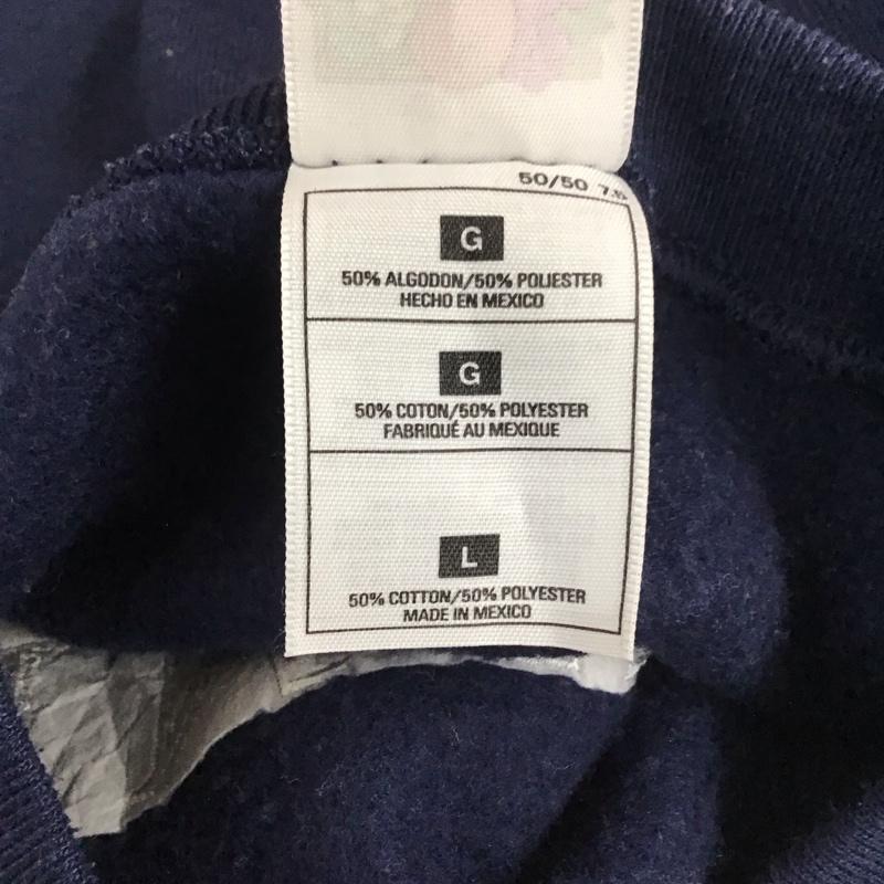 フルーツオブザルーム FRUIT OF THE LOOM トレーナー 長袖 長袖トレーナー スウェット クルーネック リブスウェットカットソー L ロゴ、文字 紺 / ネイビー / メンズ USED 古着 中古 10112502