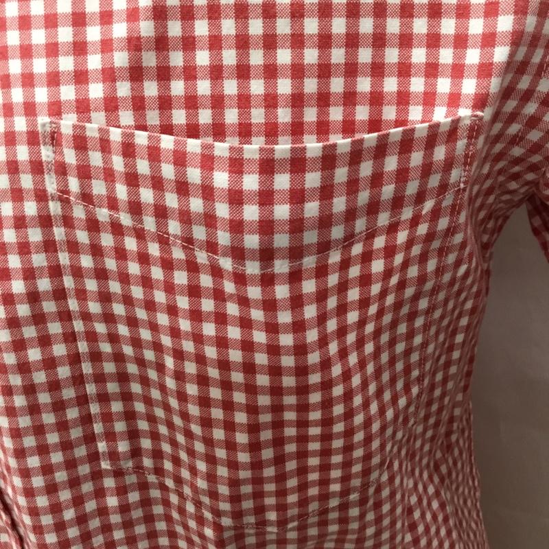 グリーンレーベルリラクシング green label relaxing シャツ、ブラウス 半袖 半袖シャツ カラーシャツ 半袖カットソー チェックシャツ M チェック 白 / ホワイト / X 赤 / レッド /  メンズ USED 古着 中古 10108935
