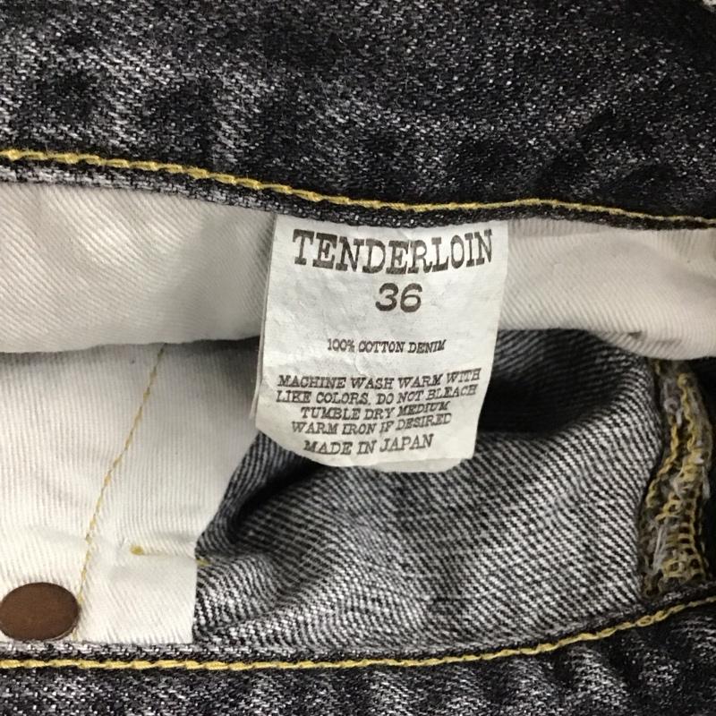 テンダーロイン TENDERLOIN パンツ デニム、ジーンズ デニムパンツ ワイドパンツ カジュアルパンツ 36 無地 黒 / ブラック / メンズ USED 古着 中古 10139778