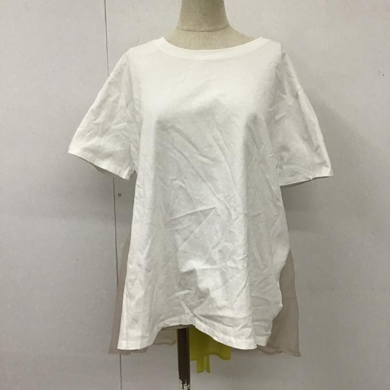 ザラ ZARA カットソー 半袖 S 無地 白 / ホワイト / X 黄 / イエロー /  レディース USED 古着 中古 10105890