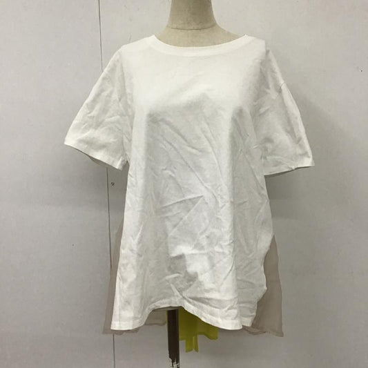 ザラ ZARA カットソー 半袖 S 無地 白 / ホワイト / X 黄 / イエロー /  レディース USED 古着 中古 10105890