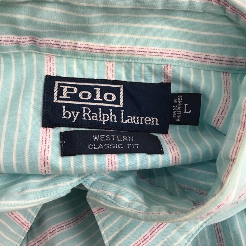 ポロバイラルフローレン Polo by RALPH LAUREN シャツ、ブラウス 半袖 半袖シャツ カラーシャツ 半袖カットソー ストライプシャツ L ストライプ マルチカラー / マルチカラー /  メンズ USED 古着 中古 10112799