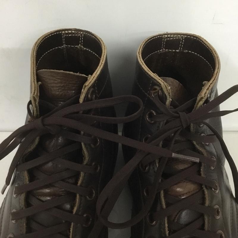 ホワイツブーツ WHITE S BOOTS ブーツ ショートブーツ ワークブーツ レザー レースアップ 7.5E 無地 ダークブラウン / ダークブラウン / メンズ USED 古着 中古 10127530
