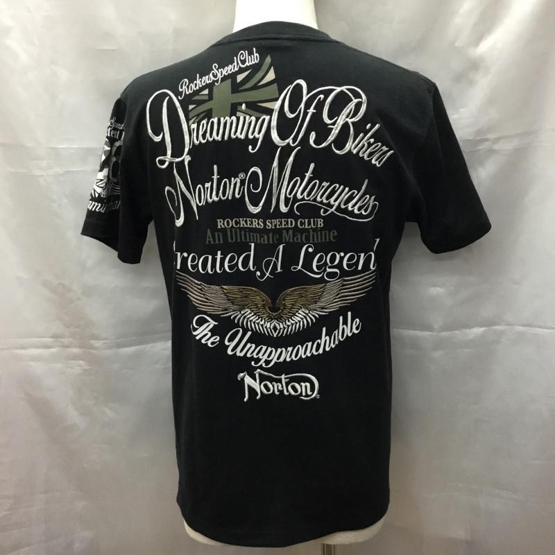 ノートン Norton Tシャツ 半袖 半袖カットソー プリントTシャツ クルーネックカットソー L プリント 黒 / ブラック /  メンズ USED 古着 中古 10108704