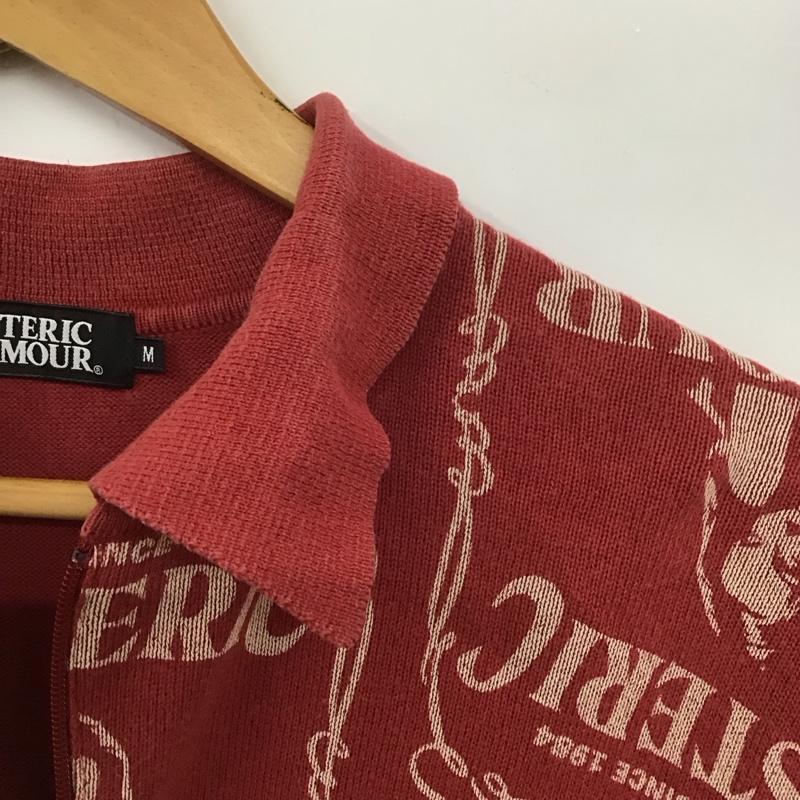 ヒステリックグラマー HYSTERIC GLAMOUR カットソー 長袖 長袖カットソー プリントカットソー カラーネック 長袖ポロシャツ M プリント 赤 / レッド / メンズ USED 古着 中古 10132911