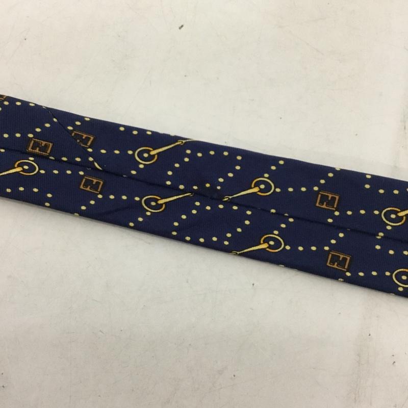フェンディ FENDI ネクタイ ネクタイ シルク 総柄 紺 / ネイビー / メンズ USED 古着 中古 10141639