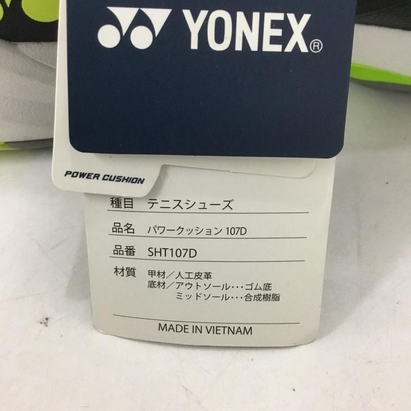 ヨネックス YONEX スニーカー スニーカー SHT107D テニスシューズ パワークッション 107D 27cm 27.0cm ロゴ、文字 黒 / ブラック / X 黄 / イエロー / メンズ USED 古着 中古 10142479
