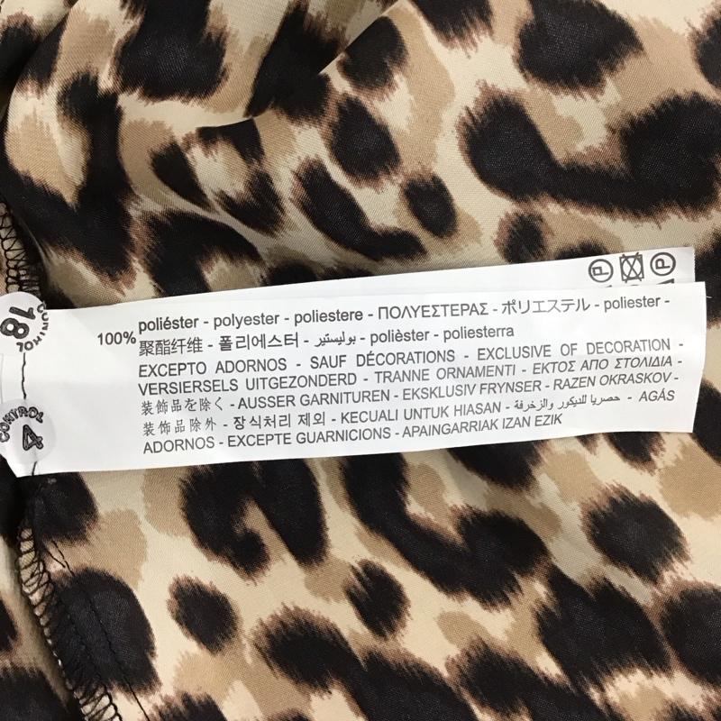 ザラ ZARA ワンピース ロングスカート 長袖シャツワンピース 長袖ロングワンピース 総柄 XS ヒョウ柄・レオパード柄 マルチカラー / マルチカラー / レディース USED 古着 中古 10110456
