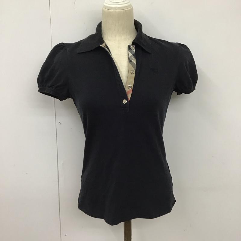 バーバリー BURBERRY ポロシャツ 半袖 1 無地 黒 / ブラック / レディース USED 古着 中古 10127754