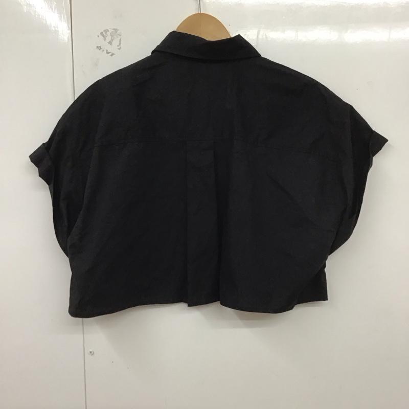 ザラ ZARA シャツ、ブラウス 半袖 M 無地 黒 / ブラック / レディース USED 古着 中古 10129392