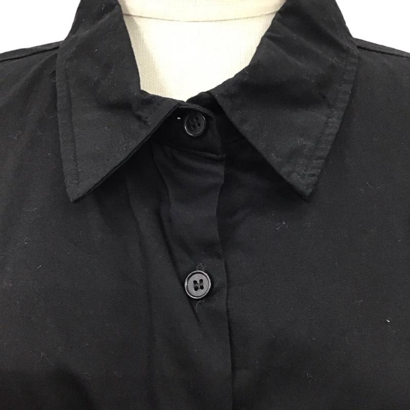 ザラ ZARA ワンピース ミニスカート 半袖ミニワンピース フレアワンピース シャツワンピース XL 無地 黒 / ブラック / レディース USED 古着 中古 10117307