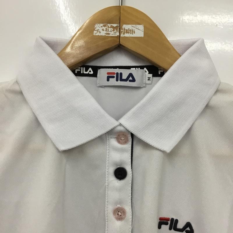 フィラ FILA ポロシャツ 半袖 FL1667 速乾 吸汗 タグ付き M ロゴ、文字 白 / ホワイト / レディース USED 古着 中古 10133056